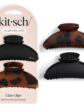 Medium Hair Clips for Women, Strong Hold, Recycled Plastic Claw Clips for Thick